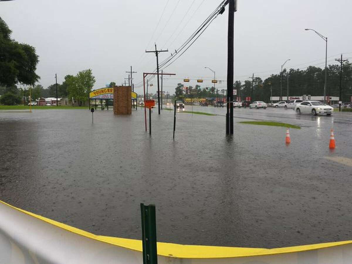 Flooding is seen in Lumberton on Thursday as heavy rains move through Southeast Texas. Photo taken June 2, 2016. Guiseppe Barranco/The Enterprise  