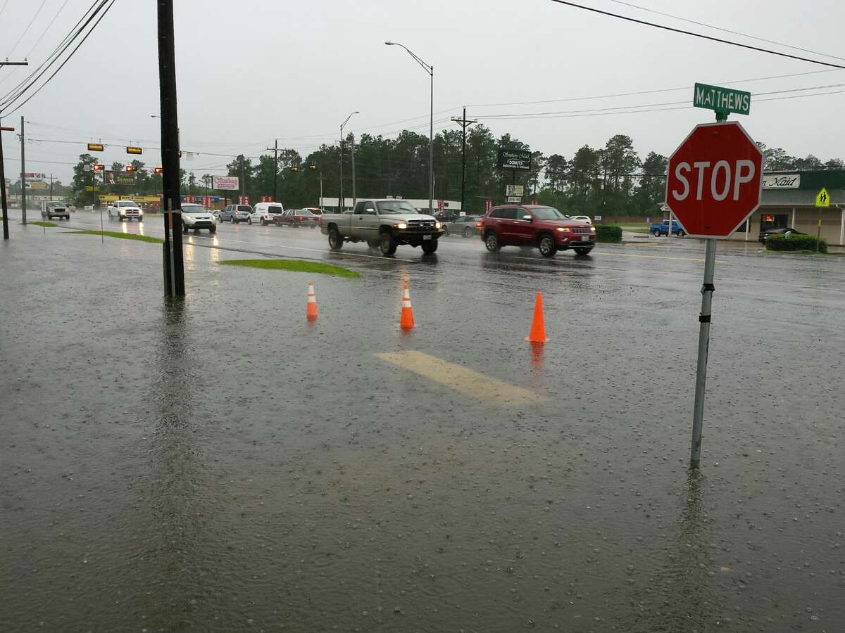 Flooding is seen in Lumberton on Thursday as heavy rains move through Southeast Texas. Photo taken June 2, 2016. Guiseppe Barranco/The Enterprise