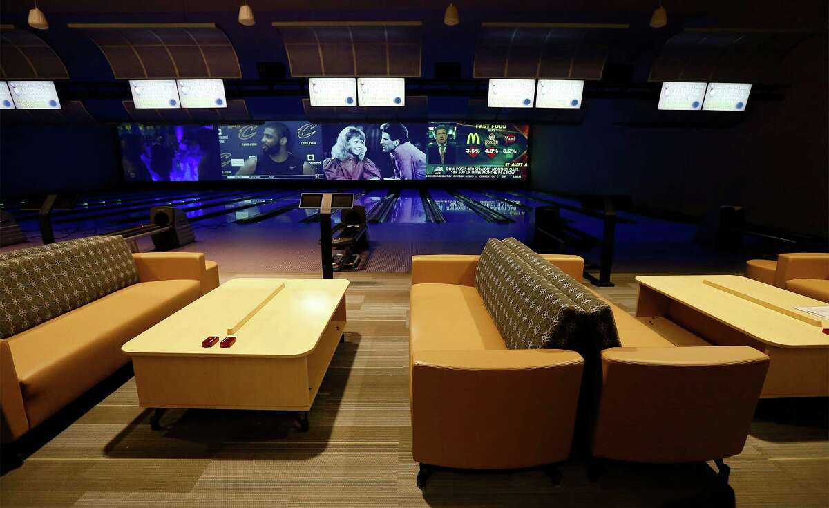 Inside the Santikos Casa Blanca Theater and bowling alley complex ...