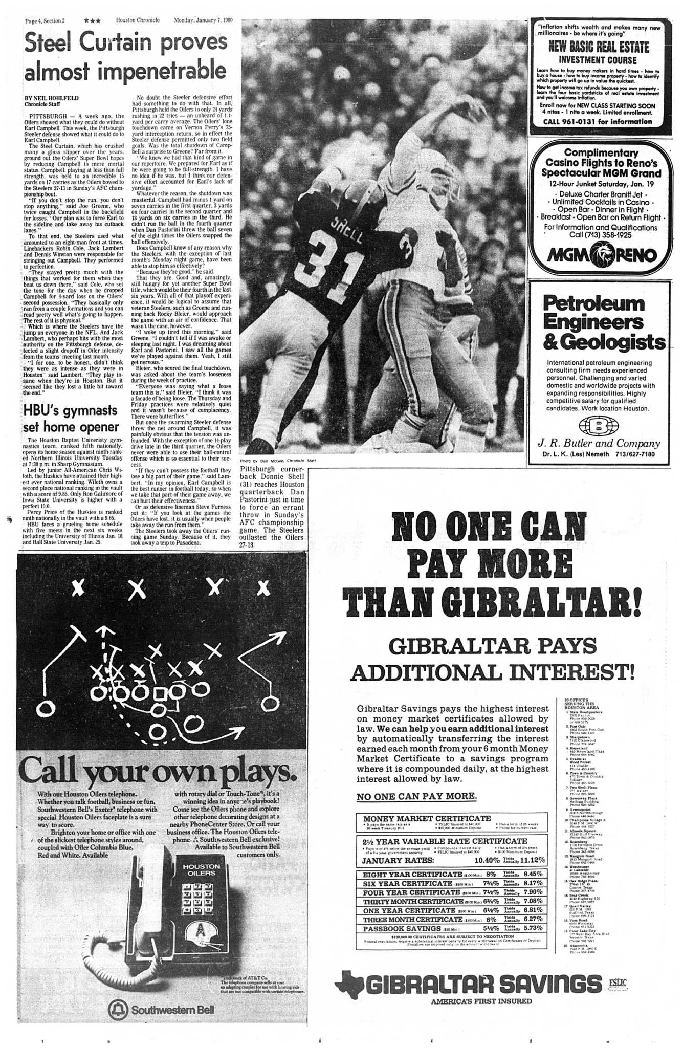 11/20/1978 - Miami Dolphins at the Houston Oilers. Oilers Earl Campbell's  81-yard TD run in fourth quarter at the Houston Astrodome. Earl Campbell,  the Tyler Rose, ended his most glorious game as