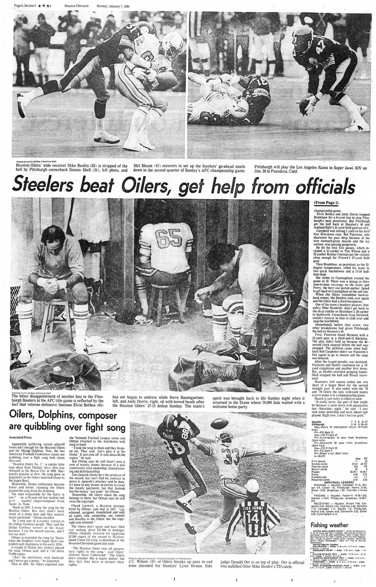 11/20/1978 - Miami Dolphins at the Houston Oilers. Oilers Earl Campbell's  81-yard TD run in fourth quarter at the Houston Astrodome. Earl Campbell,  the Tyler Rose, ended his most glorious game as