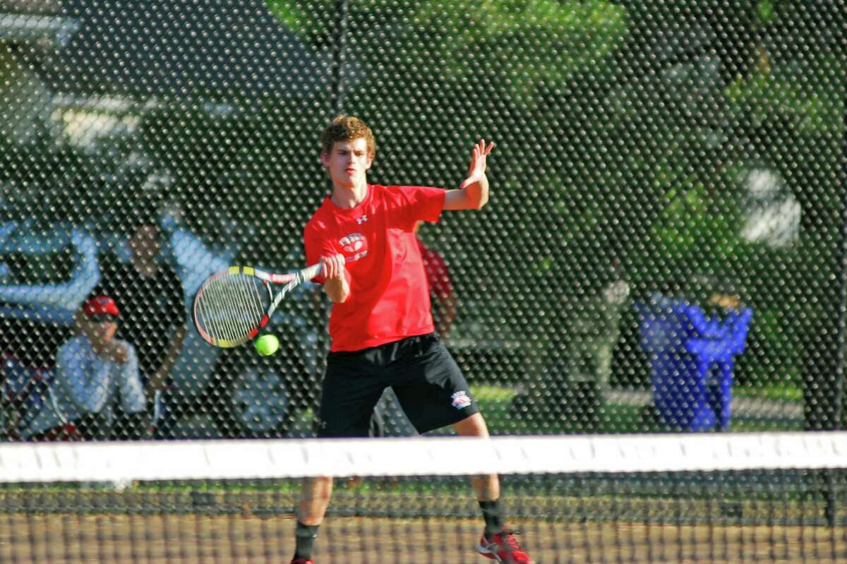 Action from the Class LL boys doubles final between Warde's Jack and Henry Johnson against Westhill's Richie Greenbaum and Jordan Soifer.
