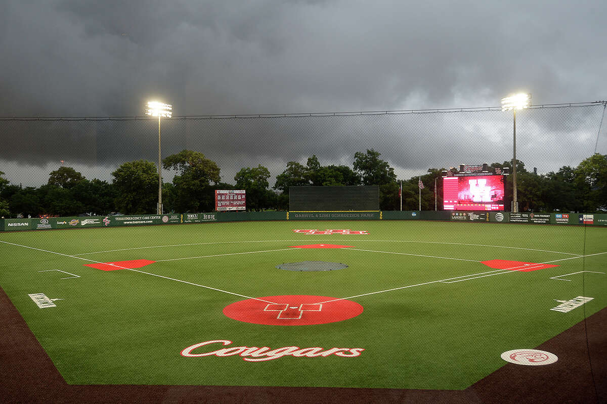 Dark clouds loom as storm cells move through the area, and cast doubt as to the fate of game one of the Class 4A region III between Little Cypress-Mauriceville and Robinson Thursday at the University of Houston baseball stadium. Photo taken Monday, June 2, 2016 Kim Brent/The Enterprise