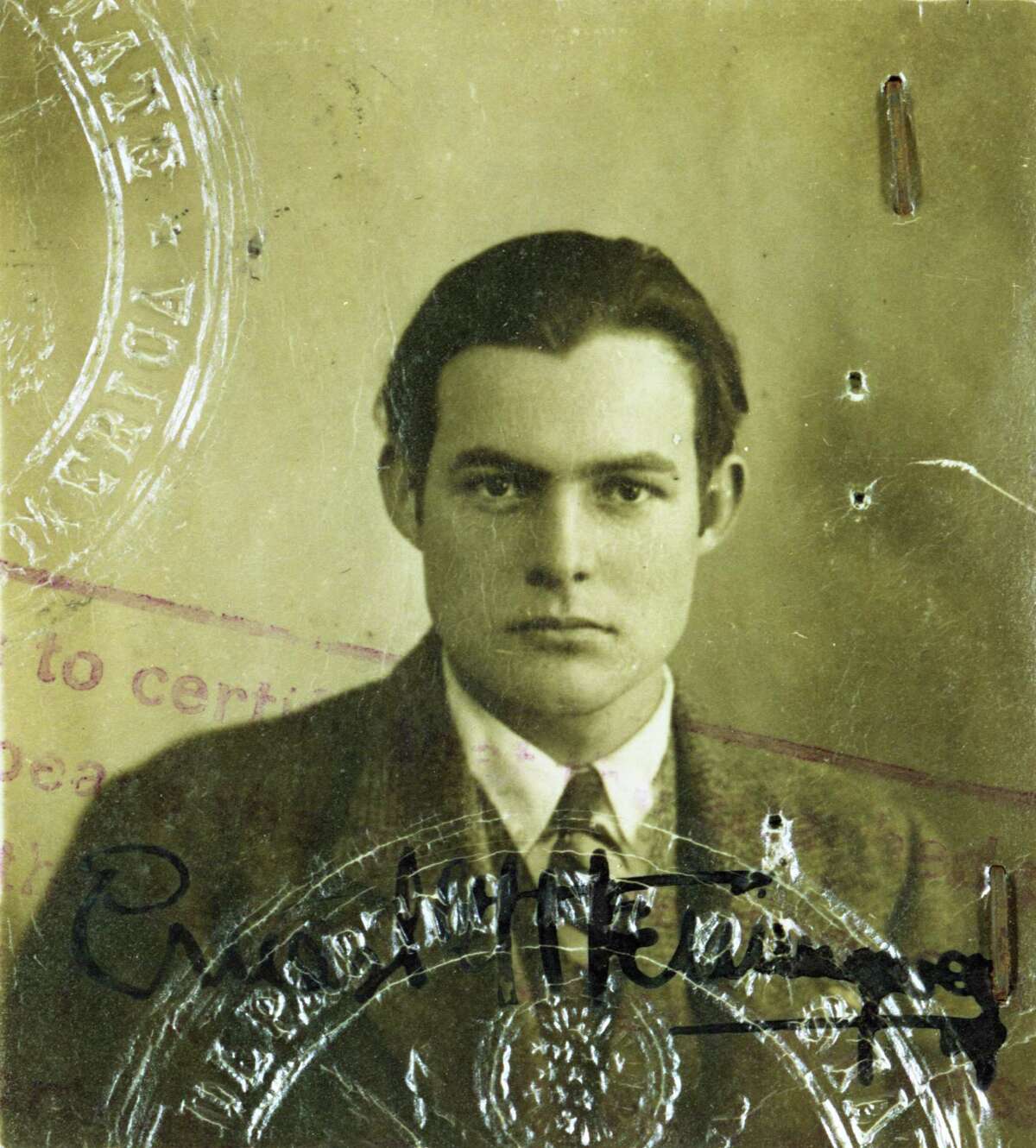 HemingwayÂ?’s 1923 passport photo. Â For the young journalist and writer, his trip to Paris was just the beginning of his travels. The Toronto Star and other news services would soon send him all over Europe on important stories.