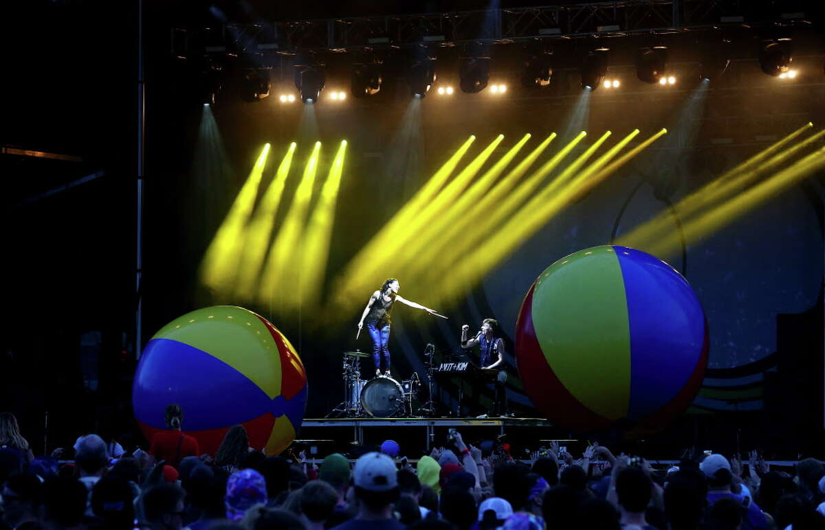 Best use of props: Matt and Kim and inflatables. At different points during the show, this highly caffeinated duo had the audience playing with balloons, gigantic beach balls and fully erect sex dolls.