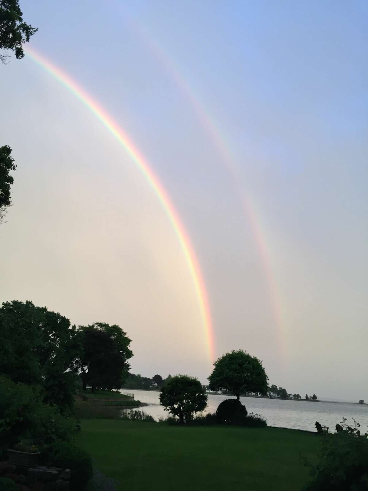 Double rainbow spotted over southwestern Connecticut