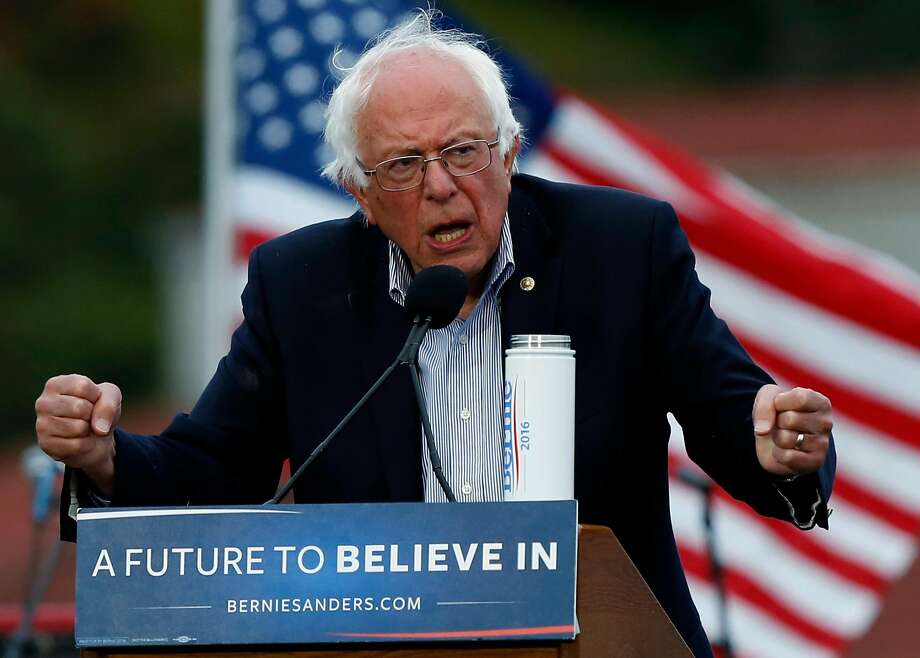 Democratic presidential candidate Sen. Bernie Sanders, D-Vermont, speaks to supporters during a campaign rally at Crissy Field in San Francisco, California, on Monday, June 6, 2016. Photo: Connor Radnovich, The Chronicle