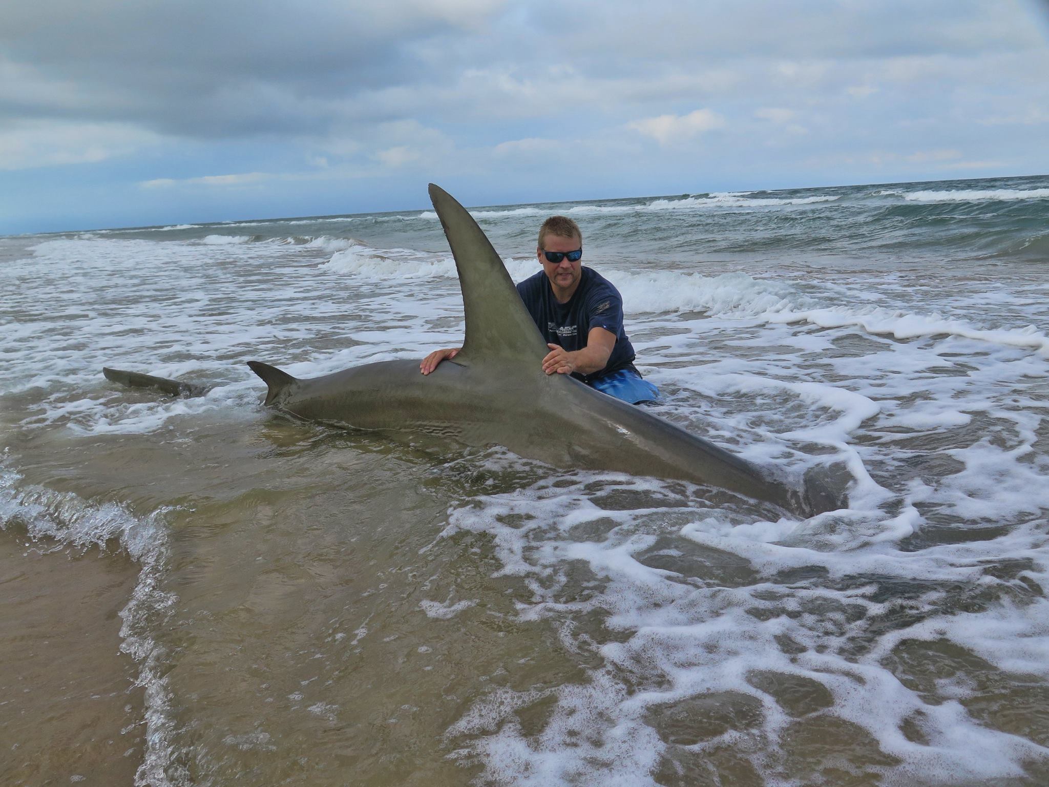 Corpus Christi man catches massive 13-foot-long hammerhead shark off the  coast of Padre Island