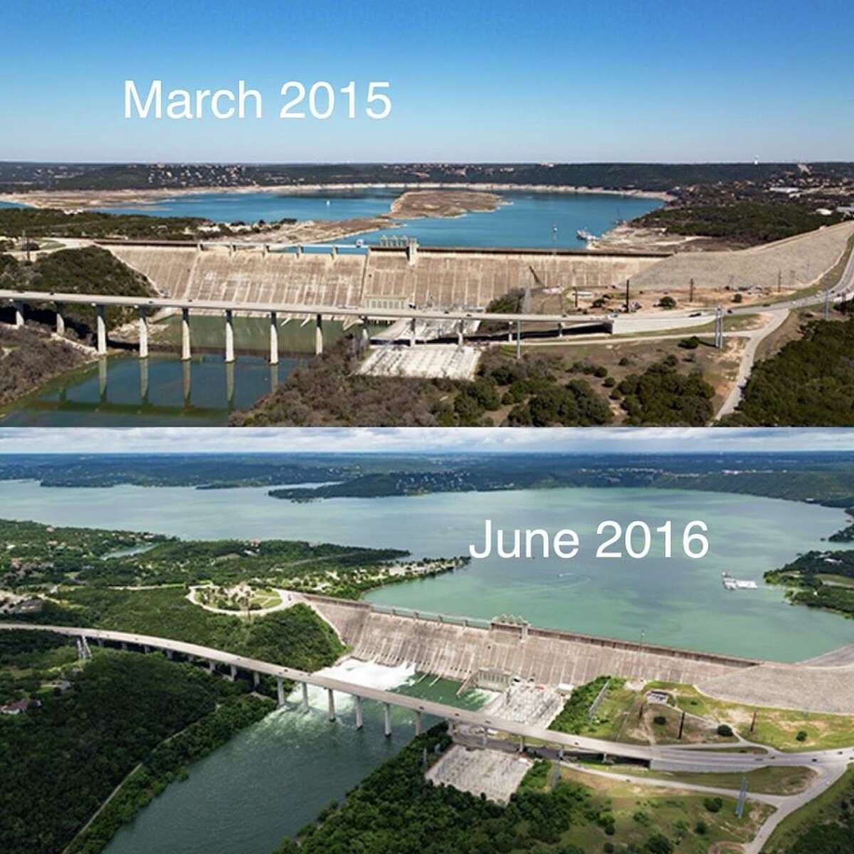 Aerial progression photos show Central Texas' Lake Travis' twoyear