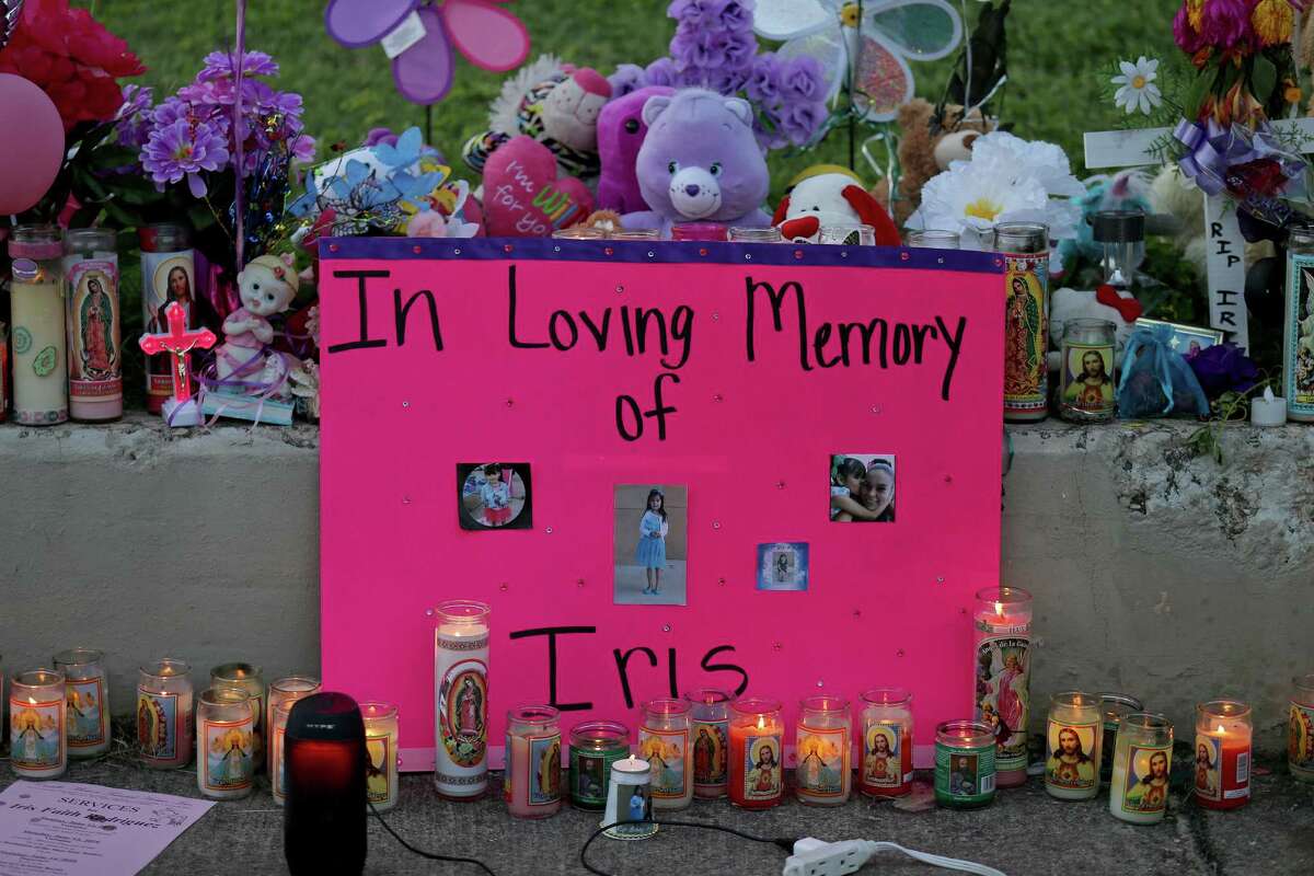 Friends and loved ones set up a memorial for 7-year-old Iris Rodriguez during a candlelight vigil Monday. The girl was fatally shot in the 5500 block of San Fernando Street. A reader says the tragedy indicates that the most vulnerable among us need more protection.