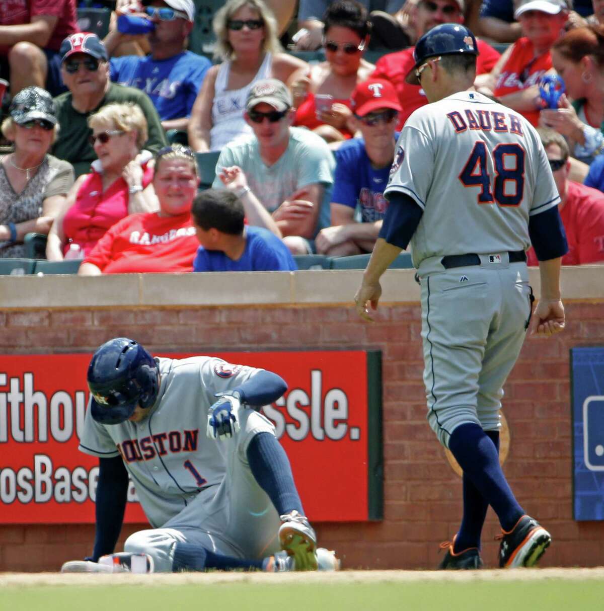 Prince Fielder homers, Rangers top Astros; Carlos Correa hurt