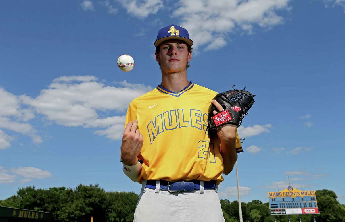 Portrait of Alamo Heights pitcher Forrest Whitley Monday June 7, 2016.