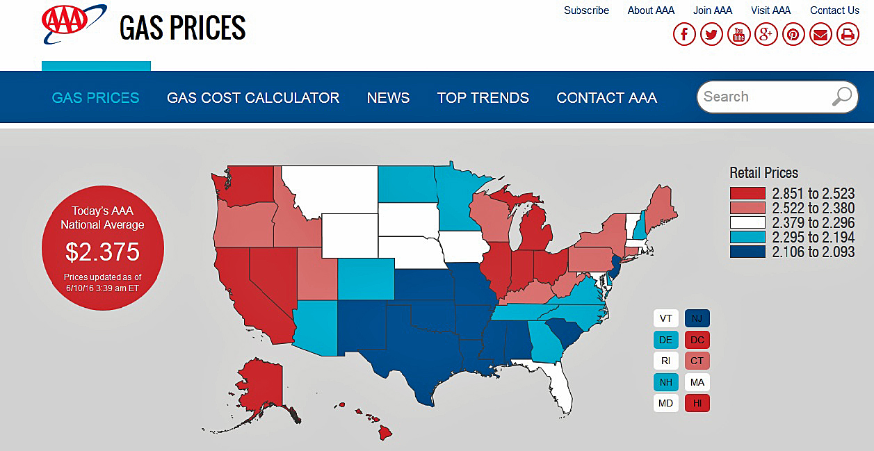 Aaa Rolls Out New Gas Price Website