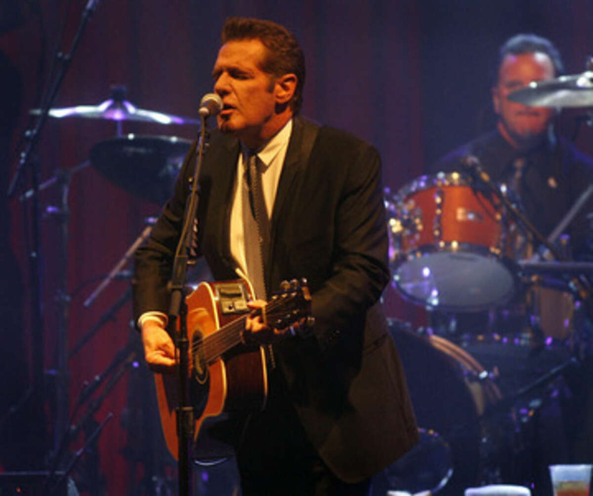 FILE - In this March 20, 2010 file photo, Glenn Frey of the Eagles performs at Muhammad Ali's Celebrity Fight Night XVI in Phoenix, Arizona. The Eagles said band founder Frey died Monday, Jan. 18, 2016, in New York after battling multiple ailments. He was 67. (AP Photo/Ralph Freso, File)