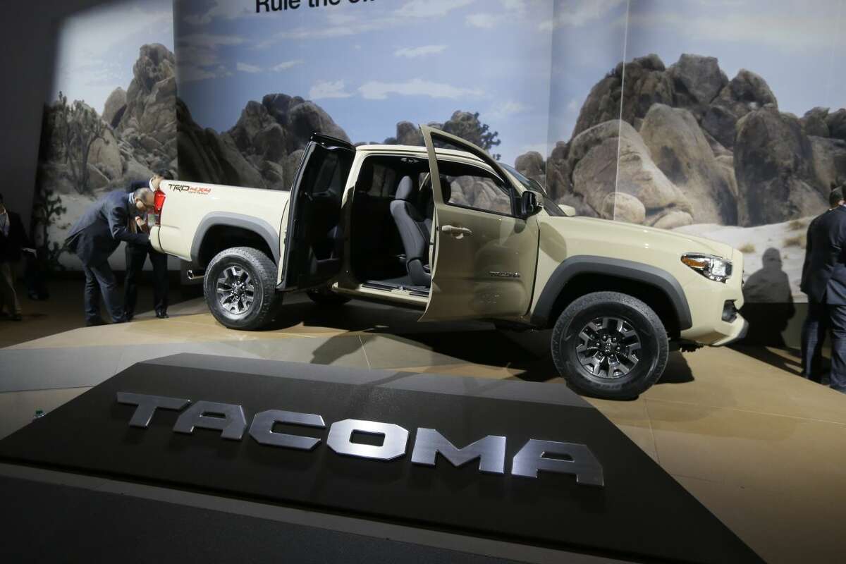 The Toyota Tacoma TRD truck is shown during the North American International Auto Show, Monday, Jan. 12, 2015 in Detroit. (AP Photo/Carlos Osorio)