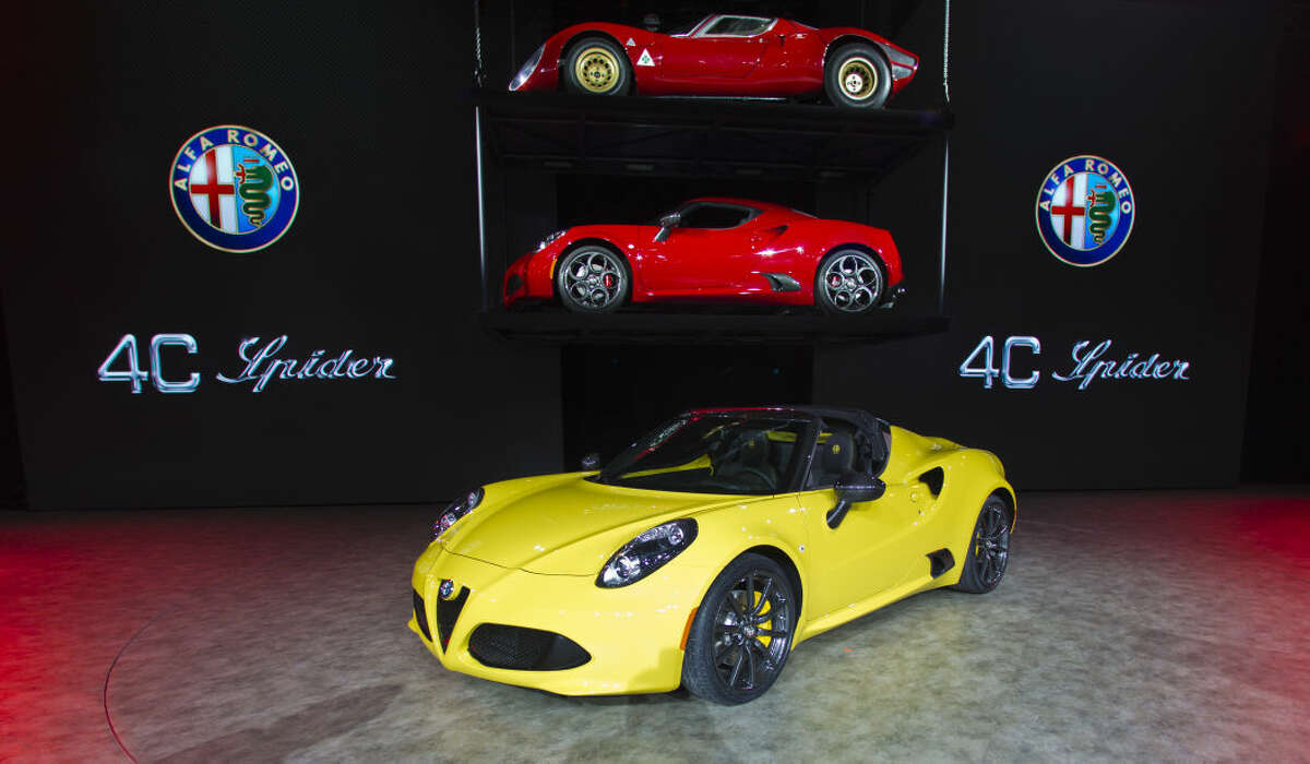 An Alfa Romeo 4C Spider on display at the North American International Auto Show, Monday, Jan. 12, 2015, in Detroit. (AP Photo/Tony Ding)