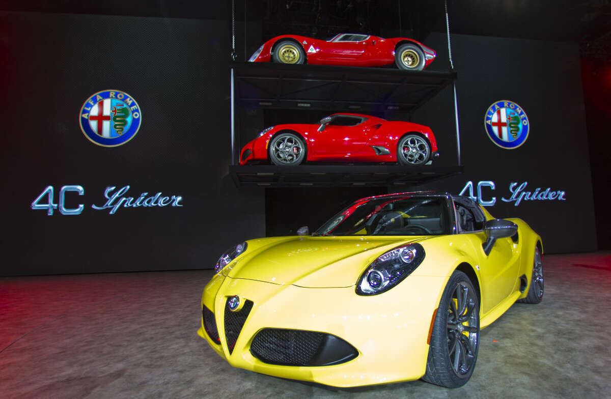 An Alfa Romeo 4C Spider on display at the North American International Auto Show, Monday, Jan. 12, 2015, in Detroit. (AP Photo/Tony Ding)