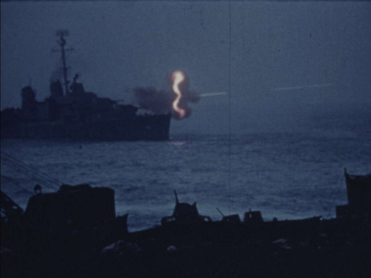 AP photo This photo shows a scene from the Battle of Iowa Jima, recorded by the U.S. Marine Corps in 1945, and is part of a collection of silent, color films being preserved by the Moving Image Research Collections.