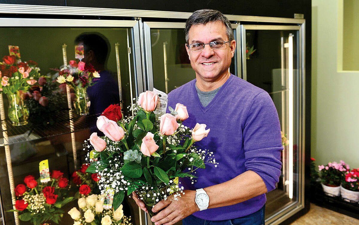 Hour photo / Erik Trautmann JP Licari moved his shop, Licari Floral Designs by JP, from Ludlow Plaza following the fire that gutted the store to a new location at Cranbury Shopping Center and is trying to reopen by Valentine’s Day.