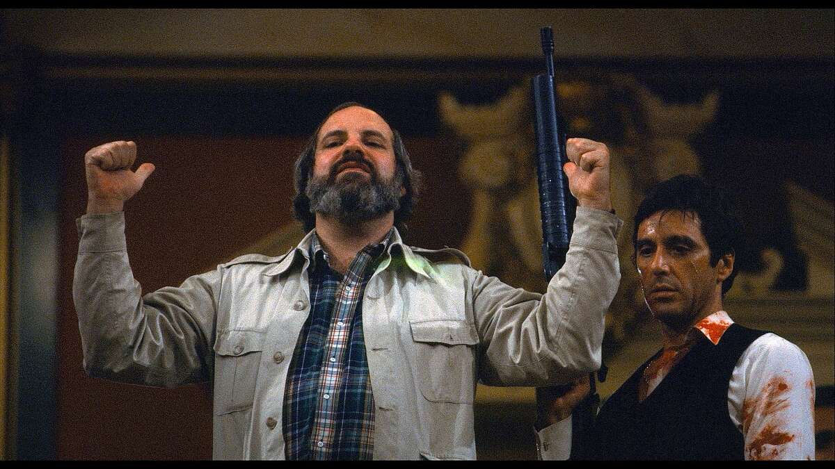 Brian De Palma, left, and Al Pacino during the making of "Scarface," as seen in the documentary "De Palma."