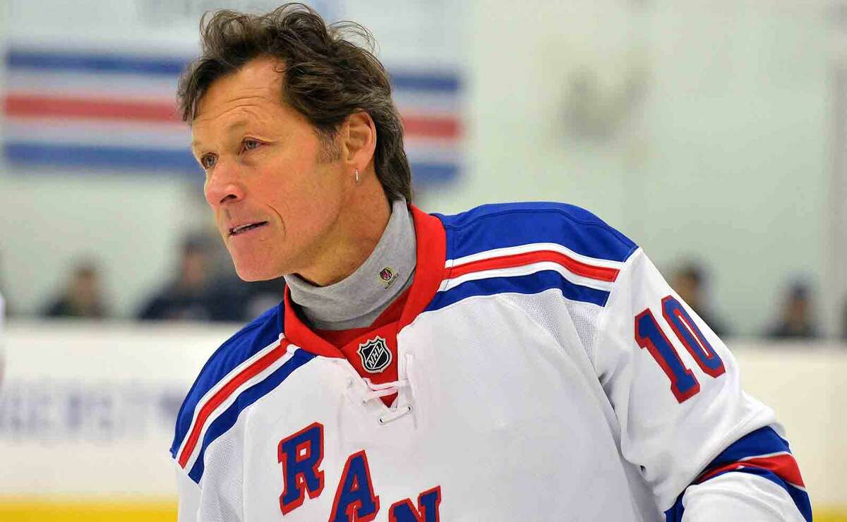 Hour Photo/Alex von Kleydorff Ron Duguay as NY Rangers current players and alumni hold hockey clinics and take to the ice at SONO Ice House with 'NY Rangers Assist' program to benefit Hockey in Norwalk Foundation