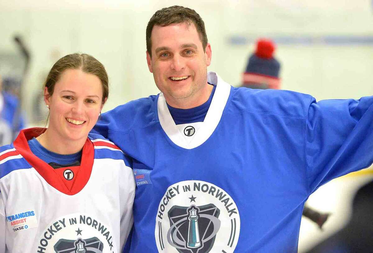 Hour Photo/Alex von Kleydorff NY Rangers current players and alumni hold hockey clinics and take to the ice at SONO Ice House with 'NY Rangers Assist' program to benefit Hockey in Norwalk Foundation