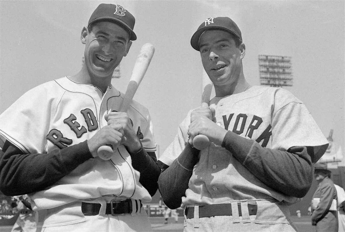 Joe Dimaggio of the NY Yankees and Ted Williams of the Boston 