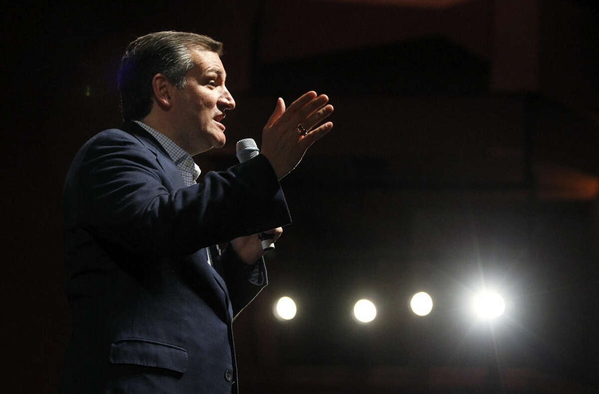 Republican presidential candidate, Sen. Ted Cruz, R-Texas, speaks at a campaign rally at Johnson County Community College in Overland Park, Kan., Wednesday, March 2, 2016. (AP Photo/Colin E. Braley)