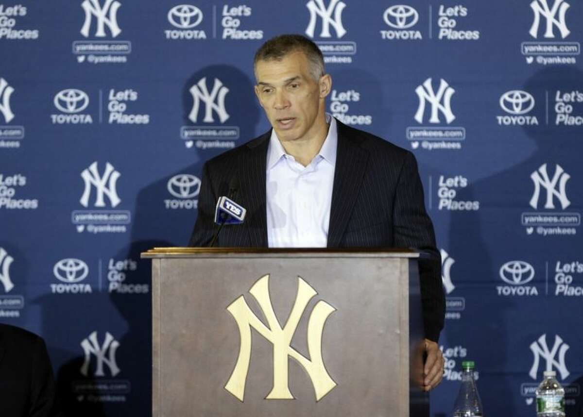 New York Yankees manager Joe Girardi speaks during a news conference, where Masahiro Tanaka of Japan was introduced as a new pitcher for the team, at Yankee Stadium Tuesday, Feb. 11, 2014, in New York. (AP Photo/Frank Franklin II)
