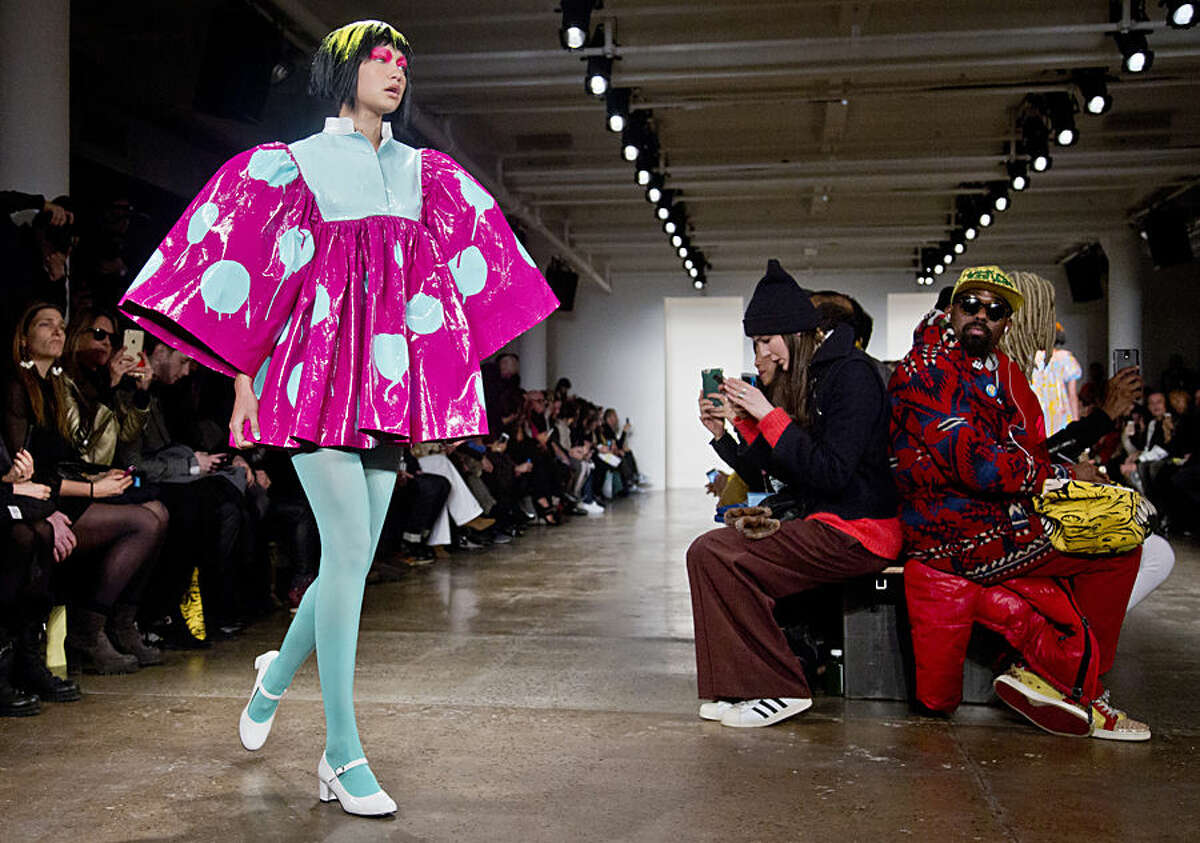 Fashion from the Jeremy Scott Fall 2015 collection is modeled during Fashion Week, Wednesday, Feb. 18, 2015, in New York. (AP Photo/Bebeto Matthews)