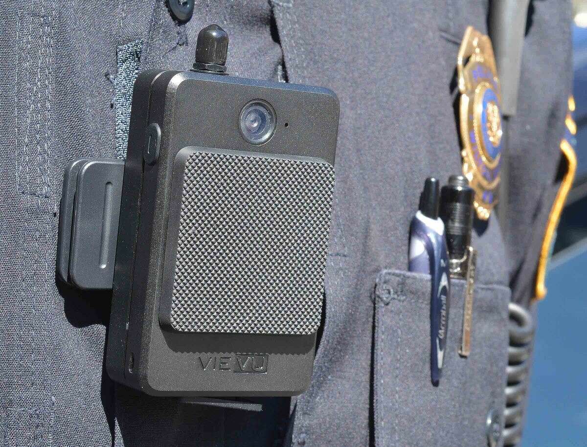 One of the Wilton Police Department's new VIEVU body cameras.