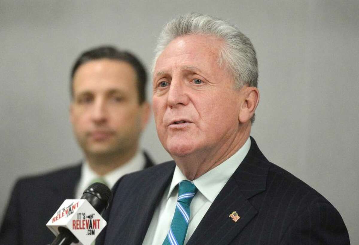 Hour Photo/Alex von Kleydorff Norwalk Mayor Harry Rilling talks about Homes Saved by Faith and the programs free monthly sessions offered to fairfield County Homeowners facing forclosure