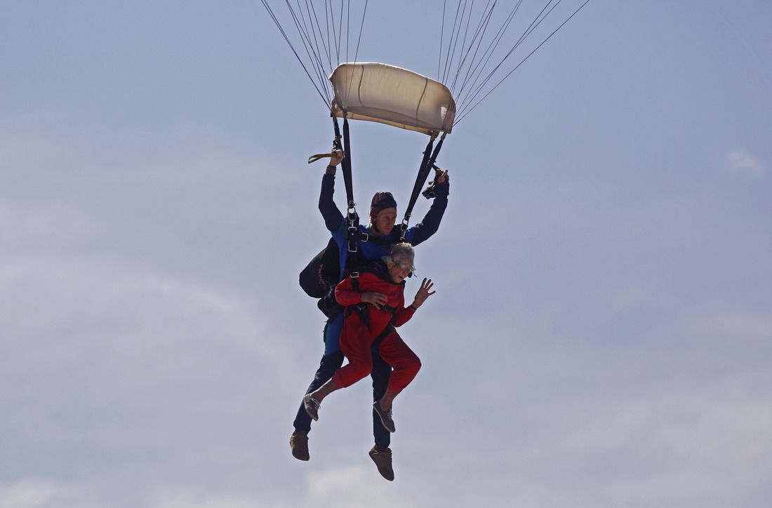 South African woman celebrates 100th birthday with a skydive