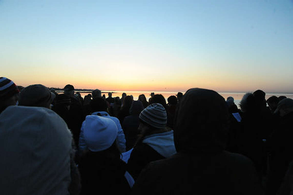 The Ecumenical Sunrise Service on Easter Sunday at Compo Beach in Westport. Hour photo/Matthew Vinci