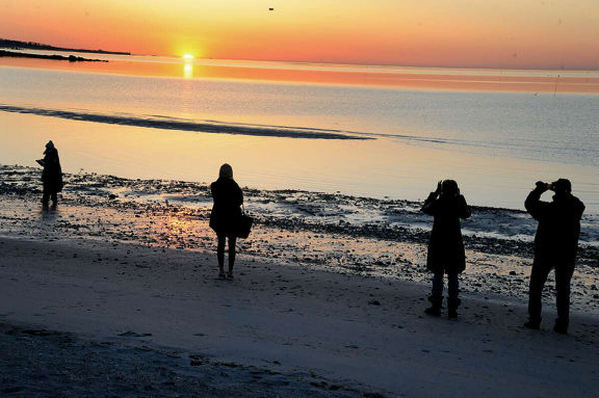The Ecumenical Sunrise Service on Easter Sunday at Compo Beach in Westport. Hour photo/Matthew Vinci