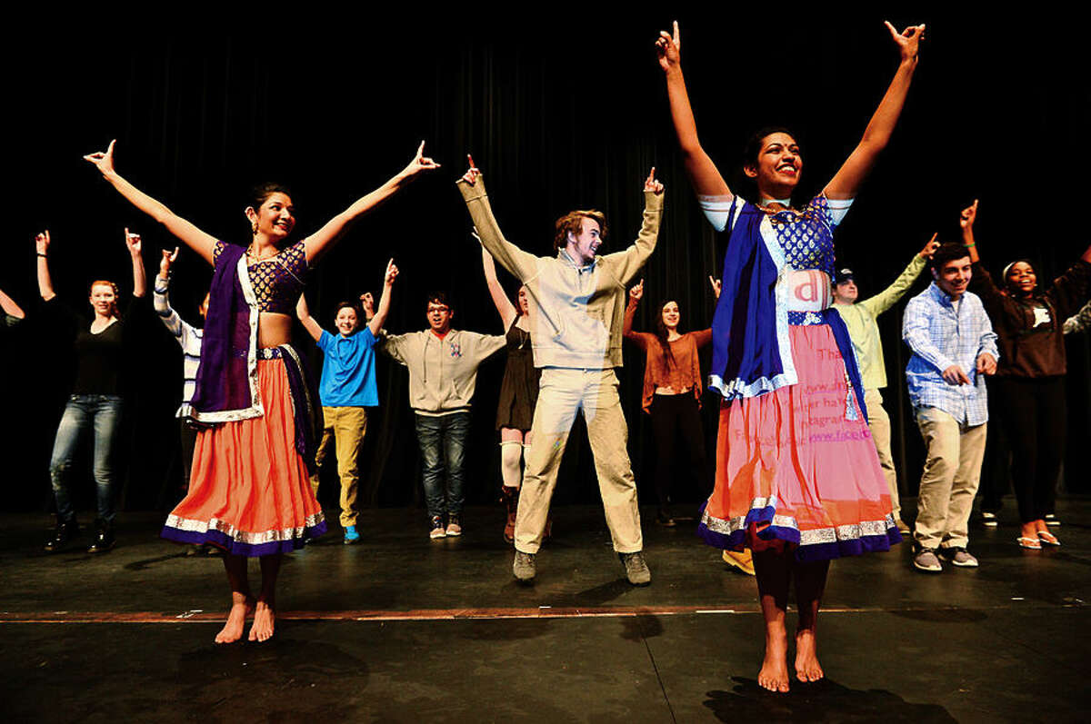 Hour photo / Erik Trautmann Wilton High School celebrates World Languages Week culminating with a performance from Ajna Dance, a traditional Indian dance troupe, Wednesday at the school.
