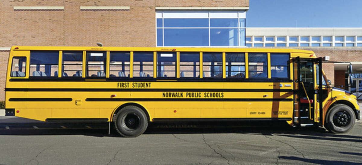 Hour photo / Erik Trautmann First Student puts new school buses into service this week including the Thomas Built SAF-T-LINER® C2.