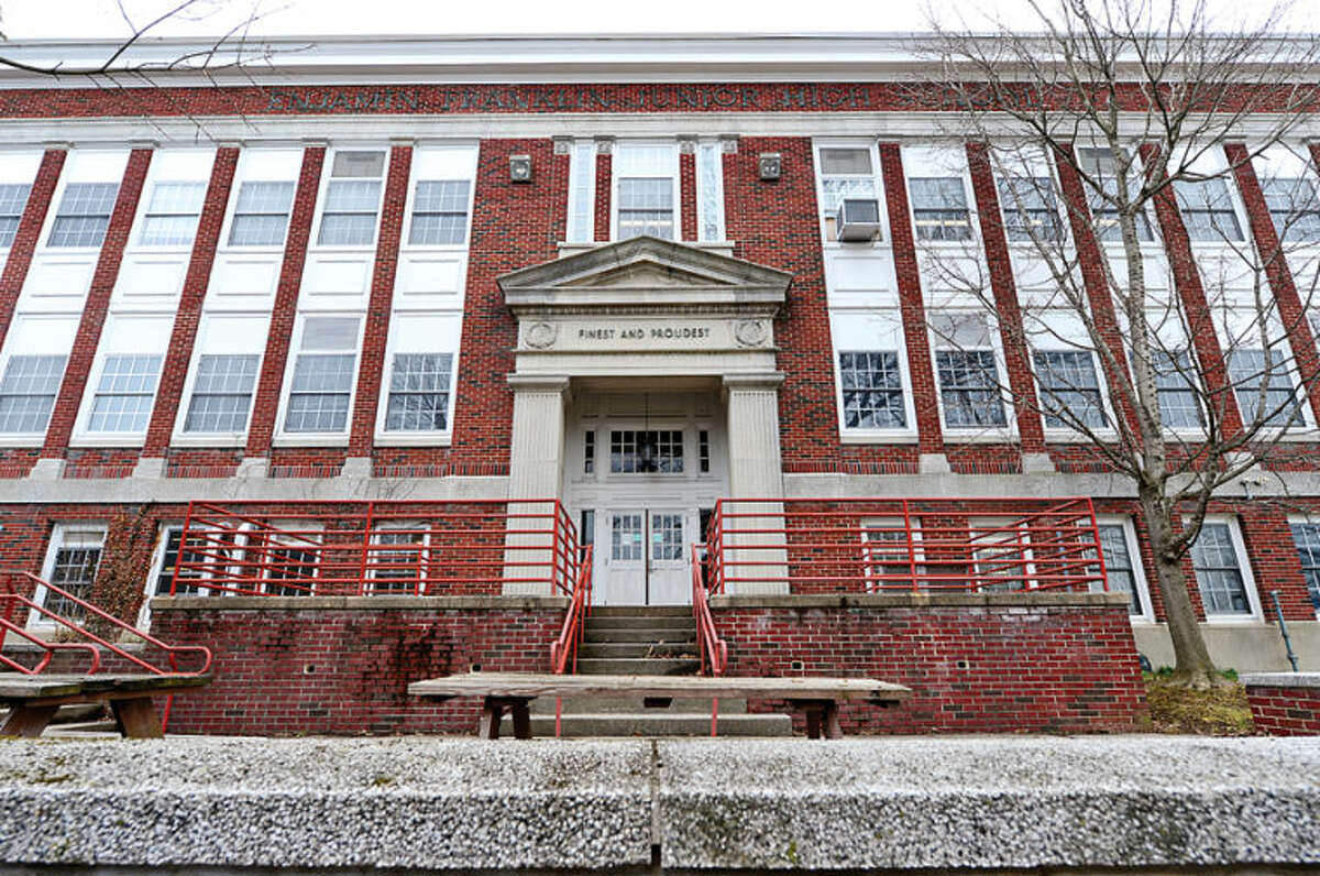 Hour photo / Erik Trautmann The former Ben Franklin School which now houses NEON preschool programs. The Board of Estimate and Taxation on Monday evening will consider special appropriation to cover utility bills for Ben Franklin Center.