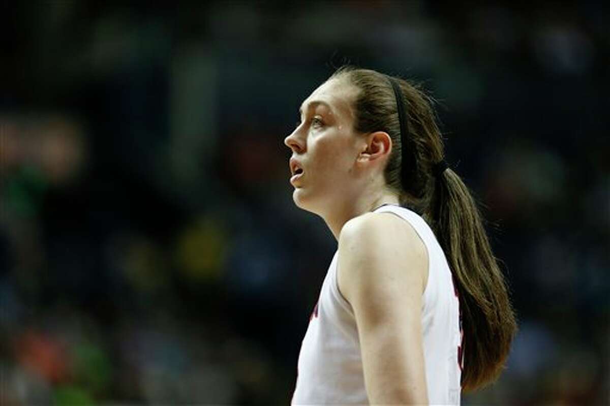 Connecticut forward Breanna Stewart (30) waits for the ball against Notre Dame during the second half of the championship game in the Final Four of the NCAA women's college basketball tournament, Tuesday, April 8, 2014, in Nashville, Tenn. (AP Photo/Mark Humphrey)