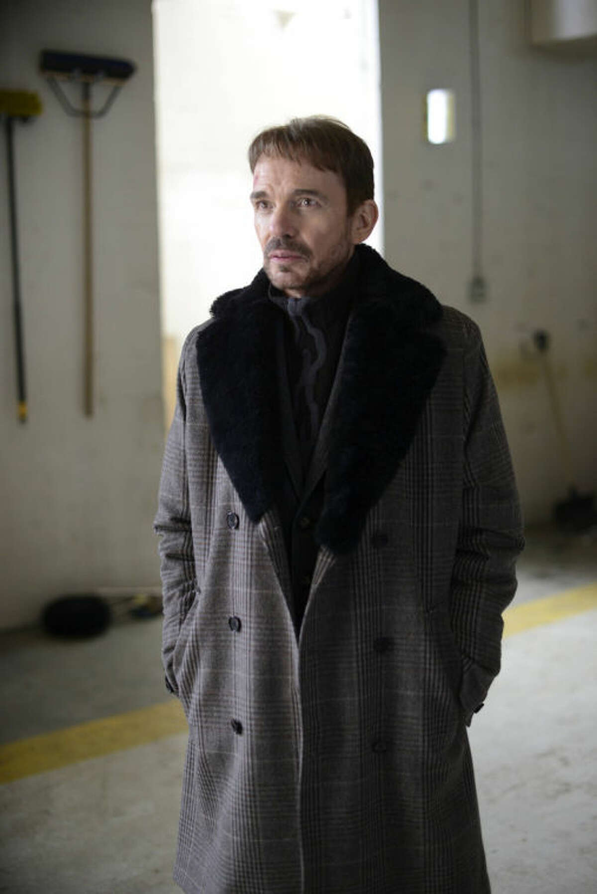 This image released by FX shows Billy Bob Thornton as Lorne Malvo in a scene from "Fargo." The 10-episode season premieres Tuesday at 10 p.m. EDT on FX. (AP Photo/FX, Chris Large)