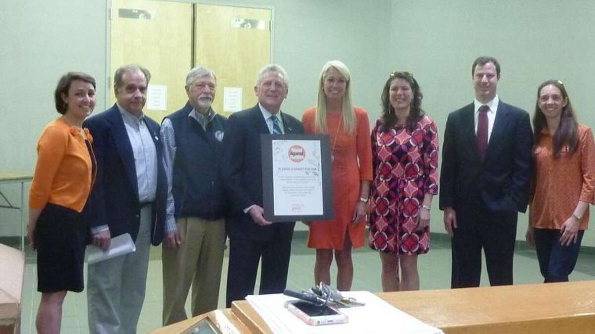 Contributed photo Mayor Harry Rilling, along with other Norwalk officials took the annual YWCA pledge in promising to remain vigilant in the fight against racism.