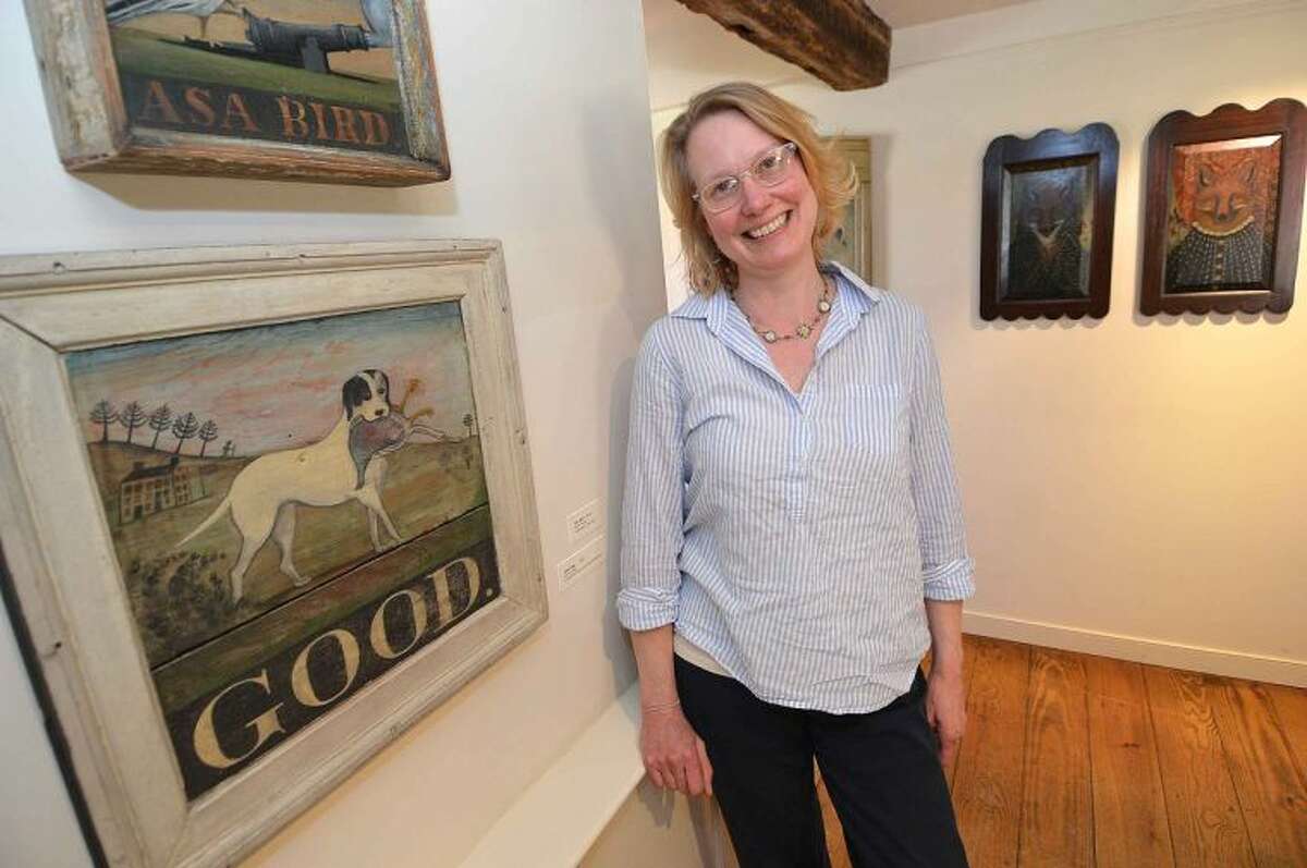 Heidi Howard, maker and painter, exhibits in the Sloane Gallery at Wilton Historical Socety.