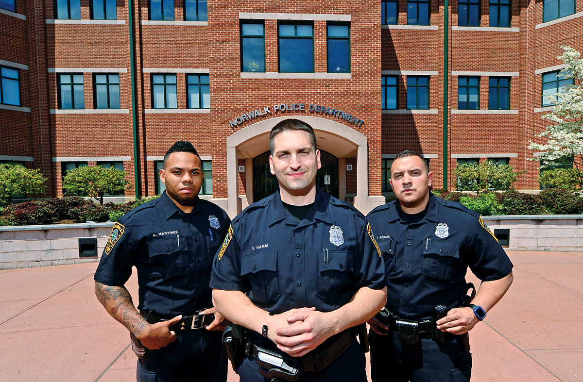 Police department at full strength, three officers sworn in.