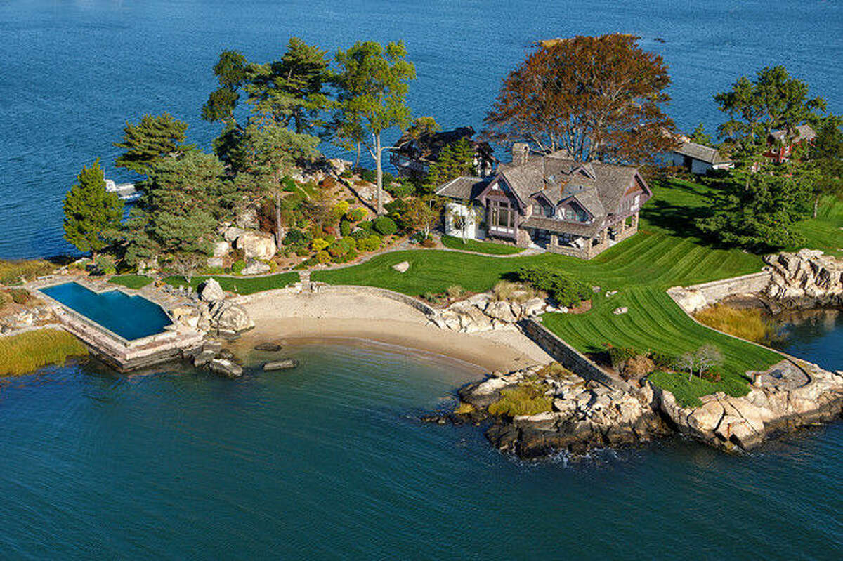 The Tavern Island property, which is listed at $10.995 million, is one of the Norwalk Islands.