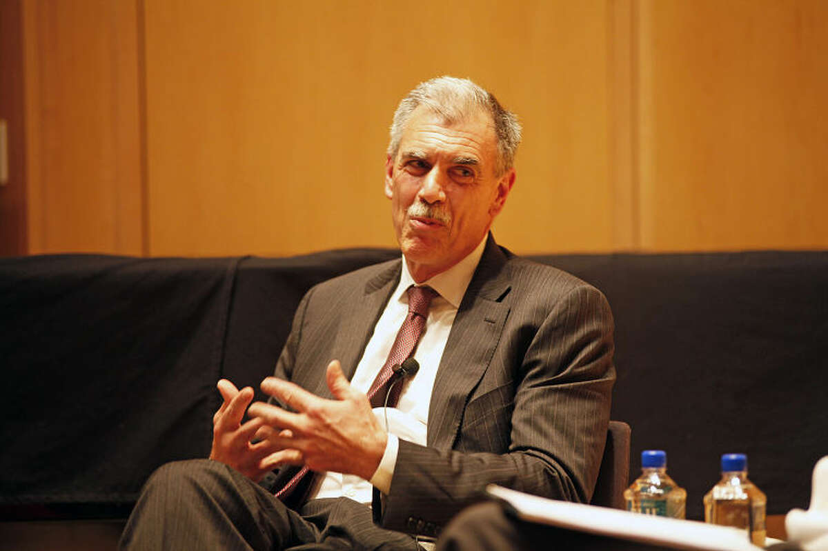 Solicitor General Donald Verrilli speaks at The Wilton Library Thursday evening. 