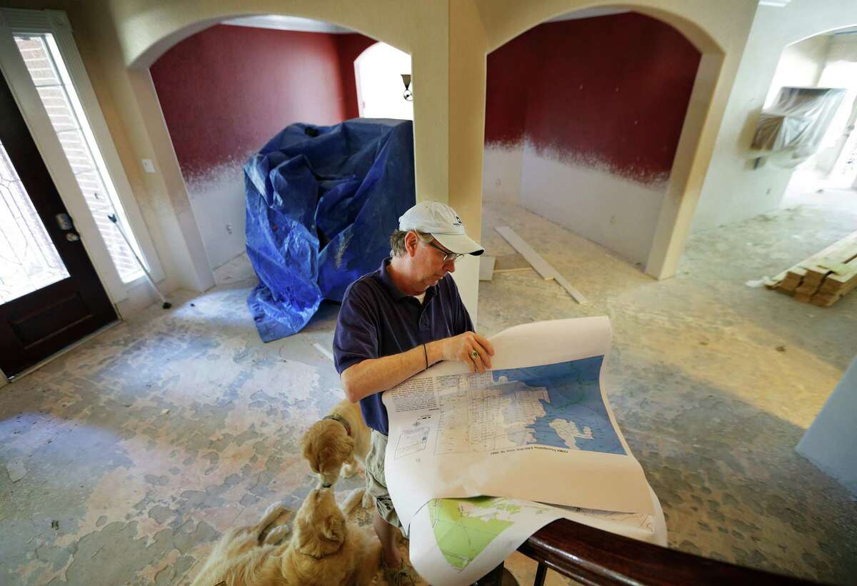 Greg Bowen's home in the Stable Gate subdivision off Telge Road in Cypess has been stripped to the drywall and of flooring after filling with water April 18, the first time the development ever flooded.