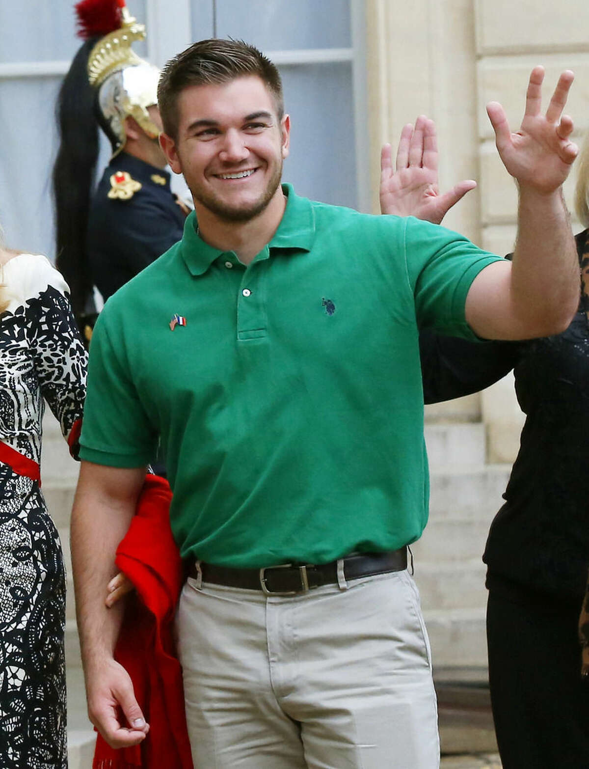 AP Photo/Michel Euler, File In this Aug. 24, file photo, Alek Skarlatos arrives at the Elysee Palace in Paris, France.