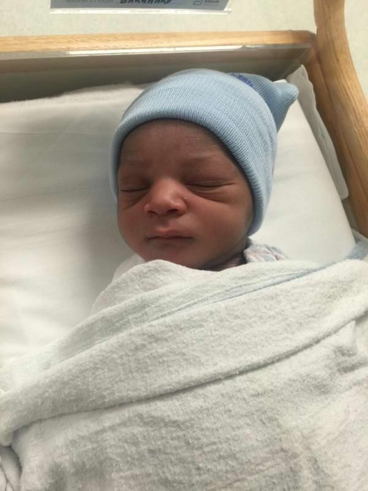 Contributed photo  Ryan Carter Vilfranche was born on the shoulder of I-95 Thursday after his mother went into a labor while stuck in traffic. Connecticut State Police assisted the woman give birth.