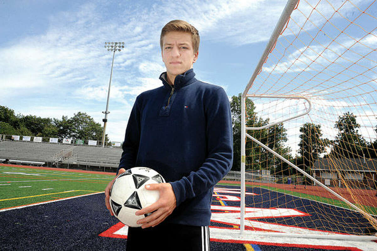 Brien mcMahon soccer player Niko Petridis, has verbally committed to attend UConn for boys soccer. Hour photo/Matthew Vinci