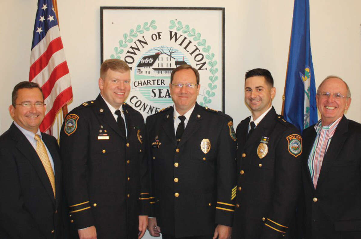 The Wilton Police Department has promoted two of its officers. Thomas Conlan was elevated from the rank of lieutenant to captain, and Robert Cipolla was elevated from sergeant to lieutenant.